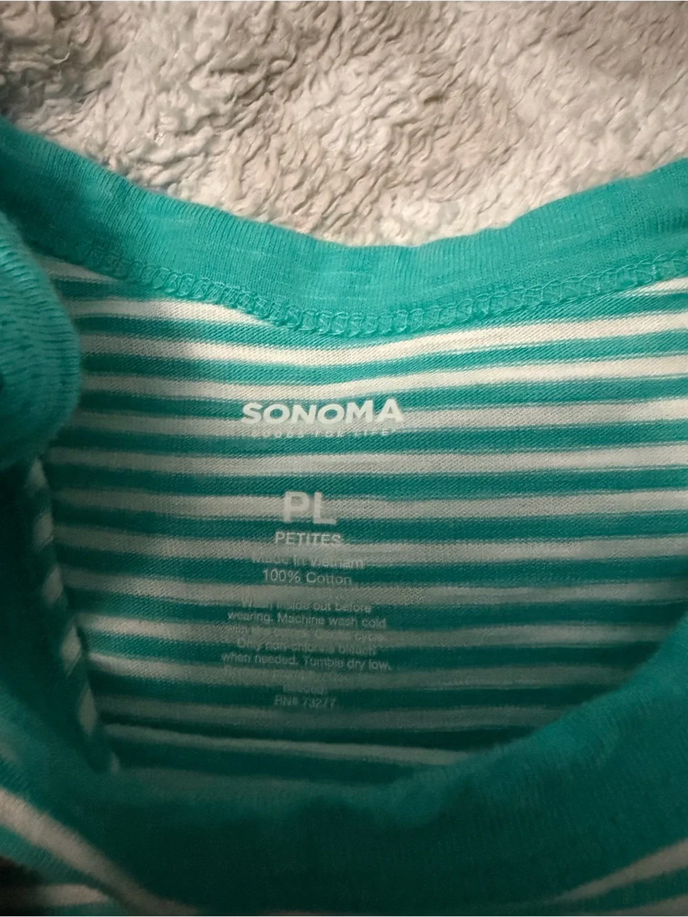 Sonoma Mint Green and White Striped Sleeveless Dress - Picture 2 of 2